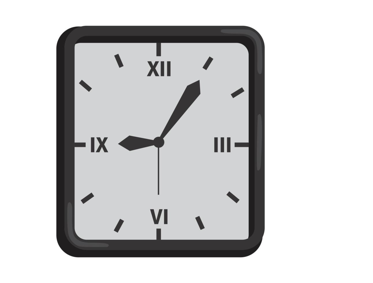 Object - Clock with Square shape png