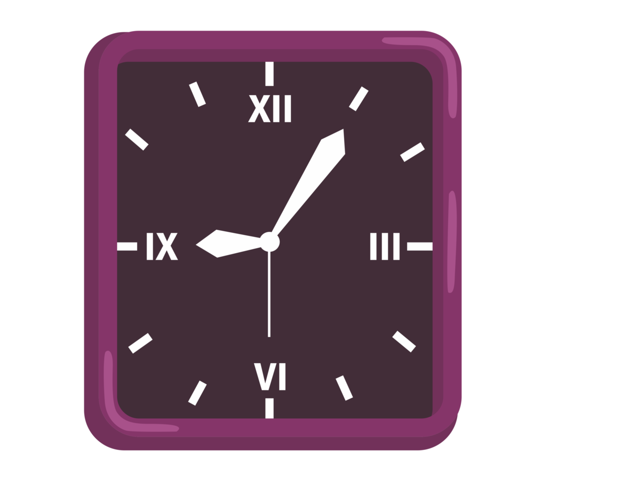 Object - Clock with Square shape png