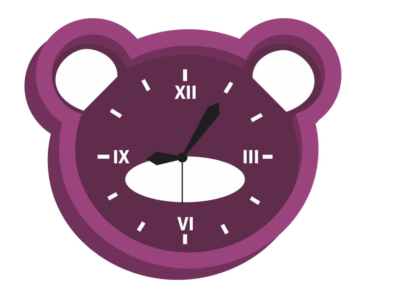 Object - Clock with Bear shape png