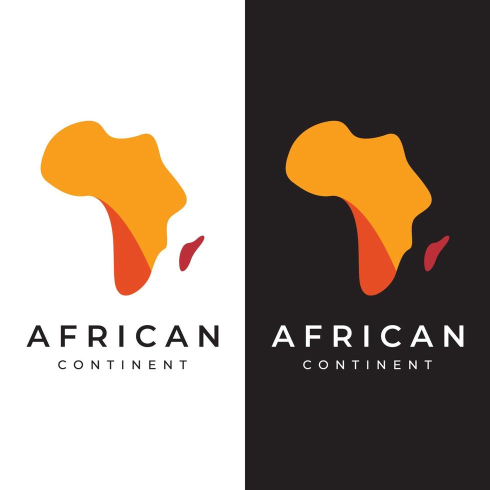 diseño abstracto de la plantilla del logotipo del mapa del continente africano, viajes y excursiones en África. con el concepto de diseño vectorial. vector