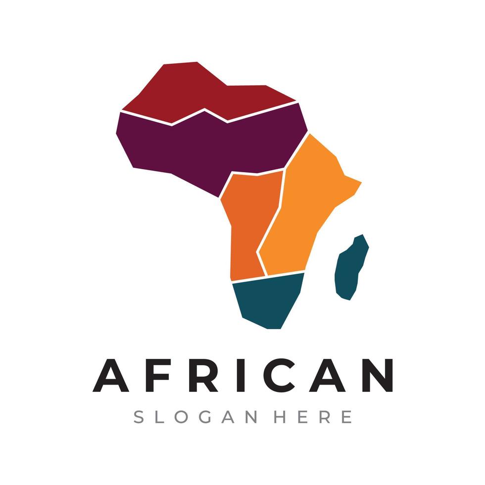 Abstract African continent map logo template design, africa travel and tours. With vector design concept.