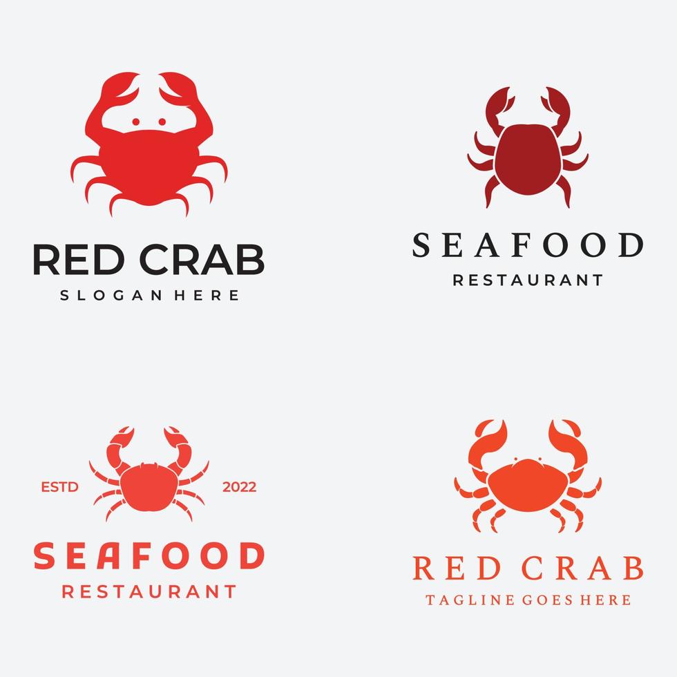 Crab or seafood abstract logo template design for business, restaurant and shop. vector