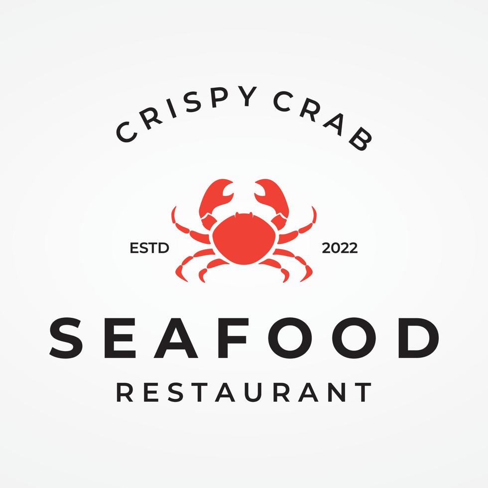 diseño de plantilla de logotipo abstracto de cangrejo o marisco para negocios, restaurante y tienda. vector