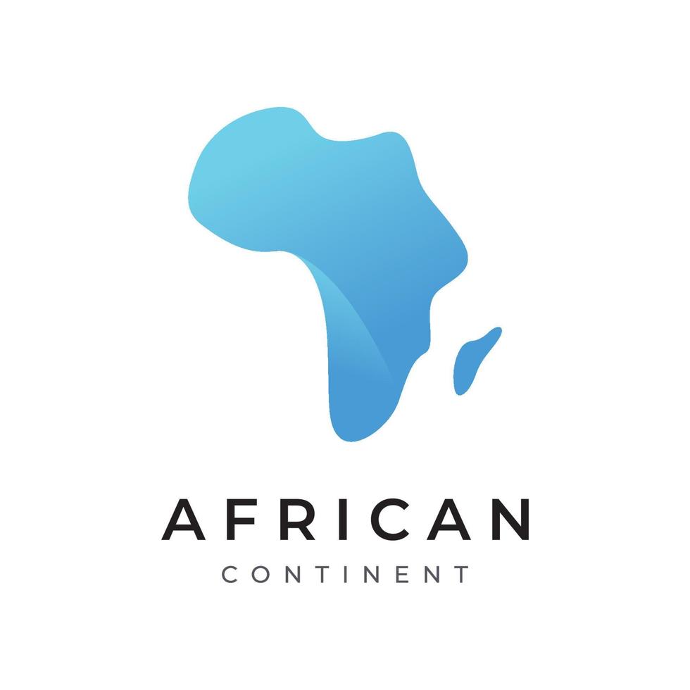 diseño abstracto de la plantilla del logotipo del mapa del continente africano, viajes y excursiones en África. con el concepto de diseño vectorial. vector