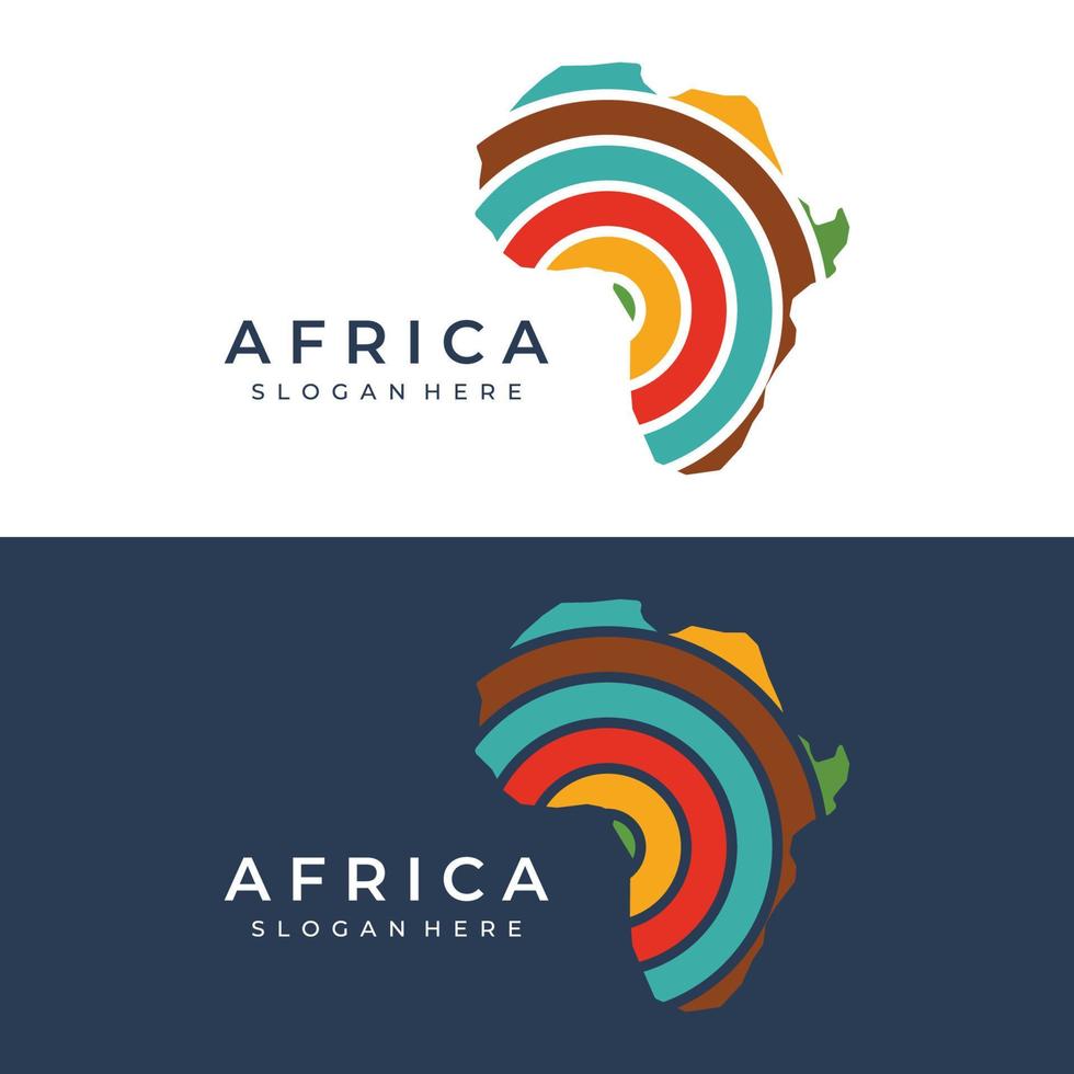 diseño abstracto de la plantilla del logotipo del mapa del continente africano, viajes y excursiones en África. con el concepto de diseño vectorial. vector