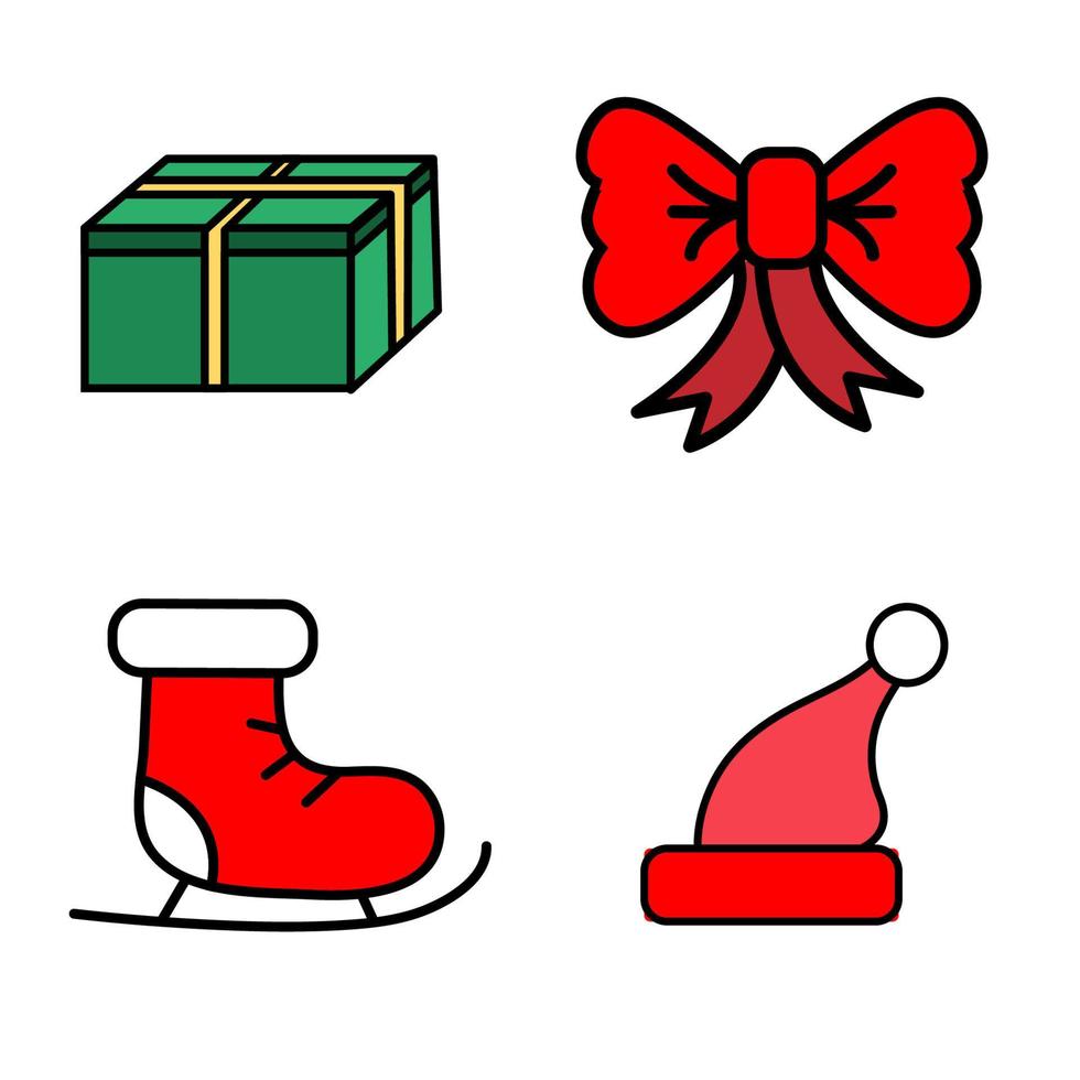 Christmas Icon Set in Flat Design Style vector
