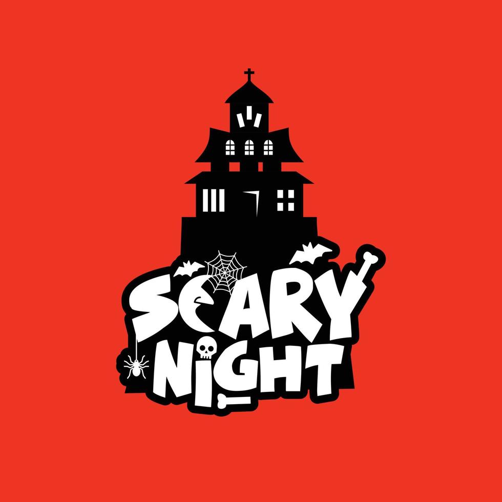 Scary night design with typography vector