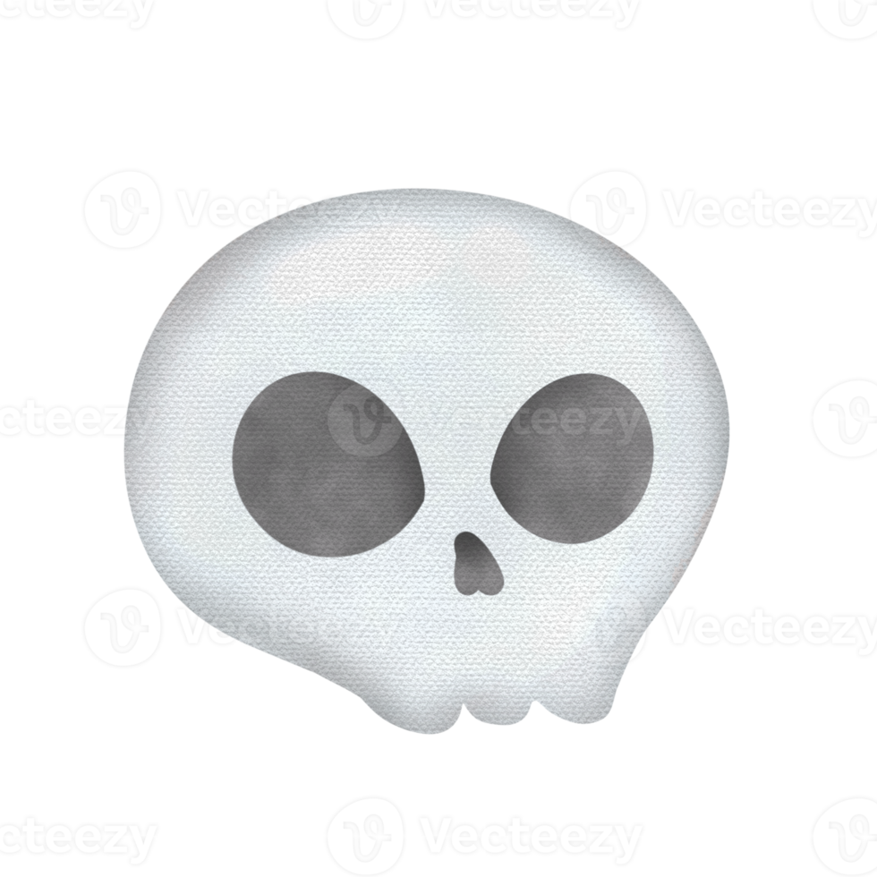 niedlicher Totenkopf Halloween Aquarell Clipart png