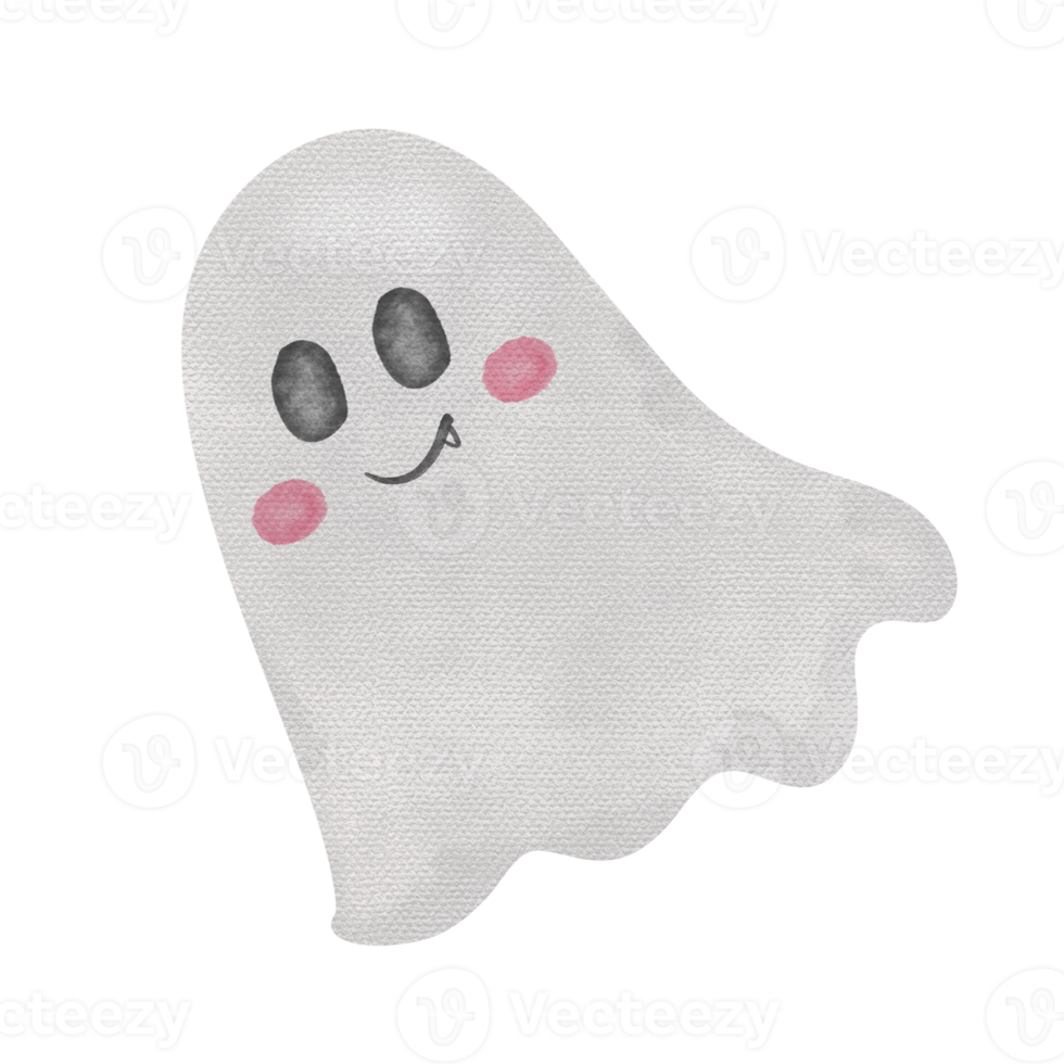 Cute ghost halloween watercolor clipart png