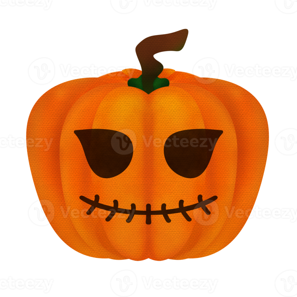 linda calabaza halloween acuarela clipart png