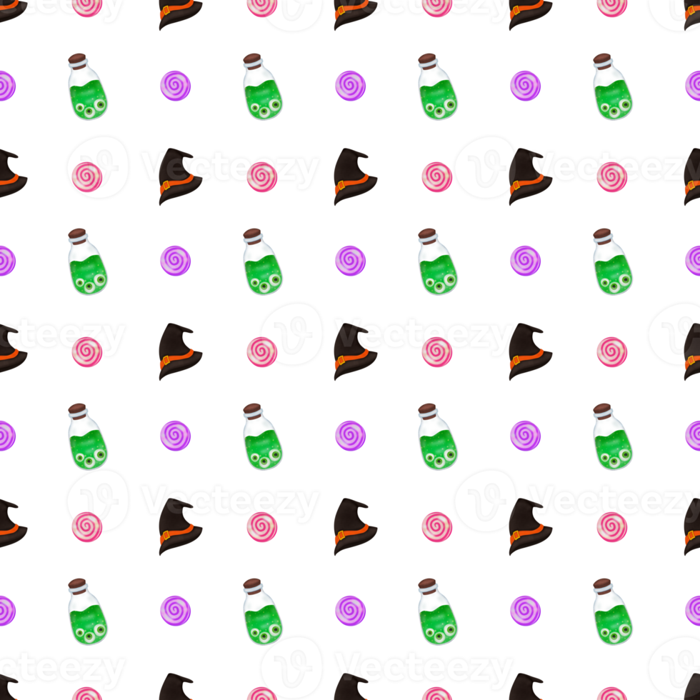 Cute halloween watercolor seamless patterns png