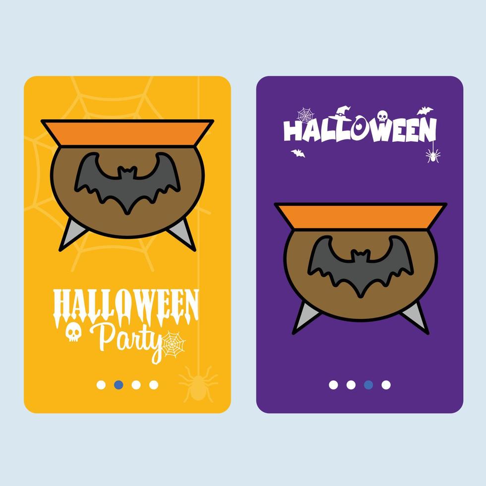 Happy Halloween invitation design with pot vector