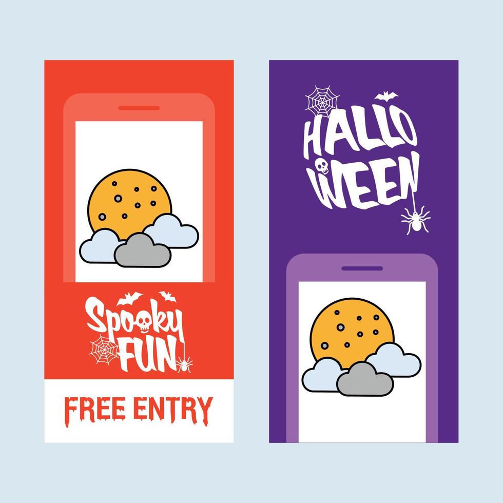 Happy Halloween invitation design with moon vector