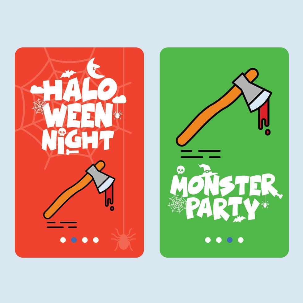 Happy Halloween invitation design with axe vector