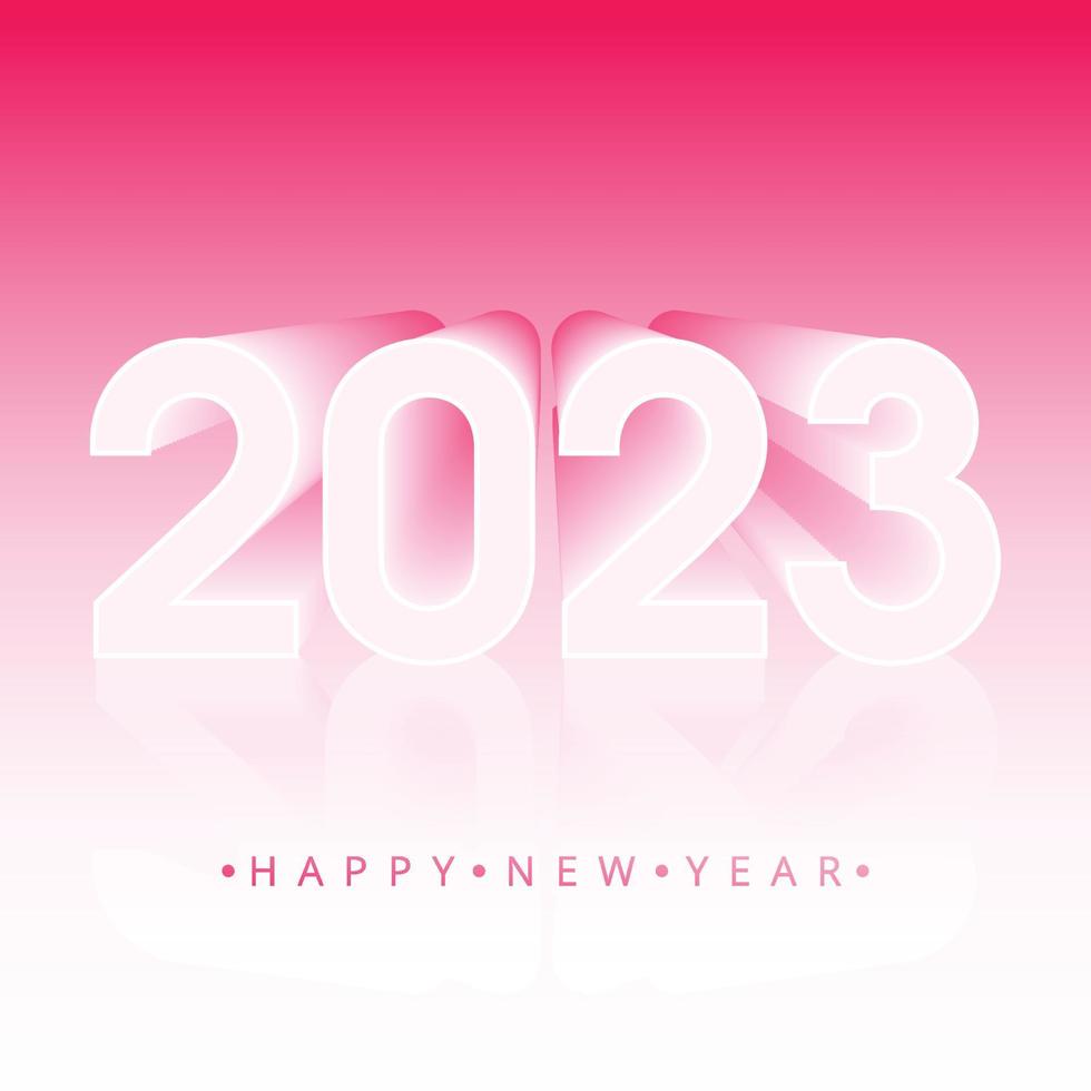 Happy new year 2023 card holiday with pink background vector