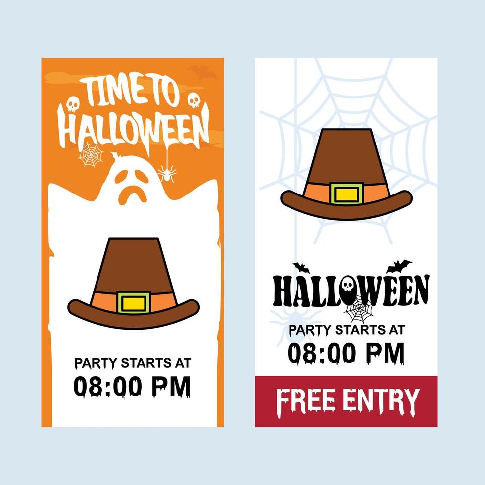 Happy Halloween invitation design with hat vector