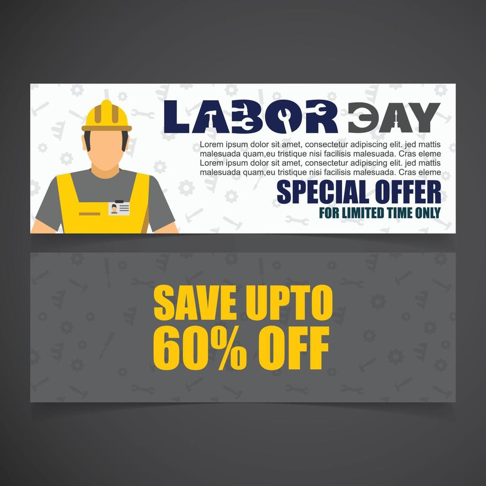 Labour day design card vector