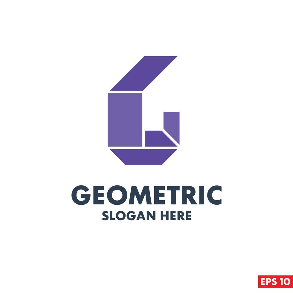 Geometric logo design with typography and light background vector