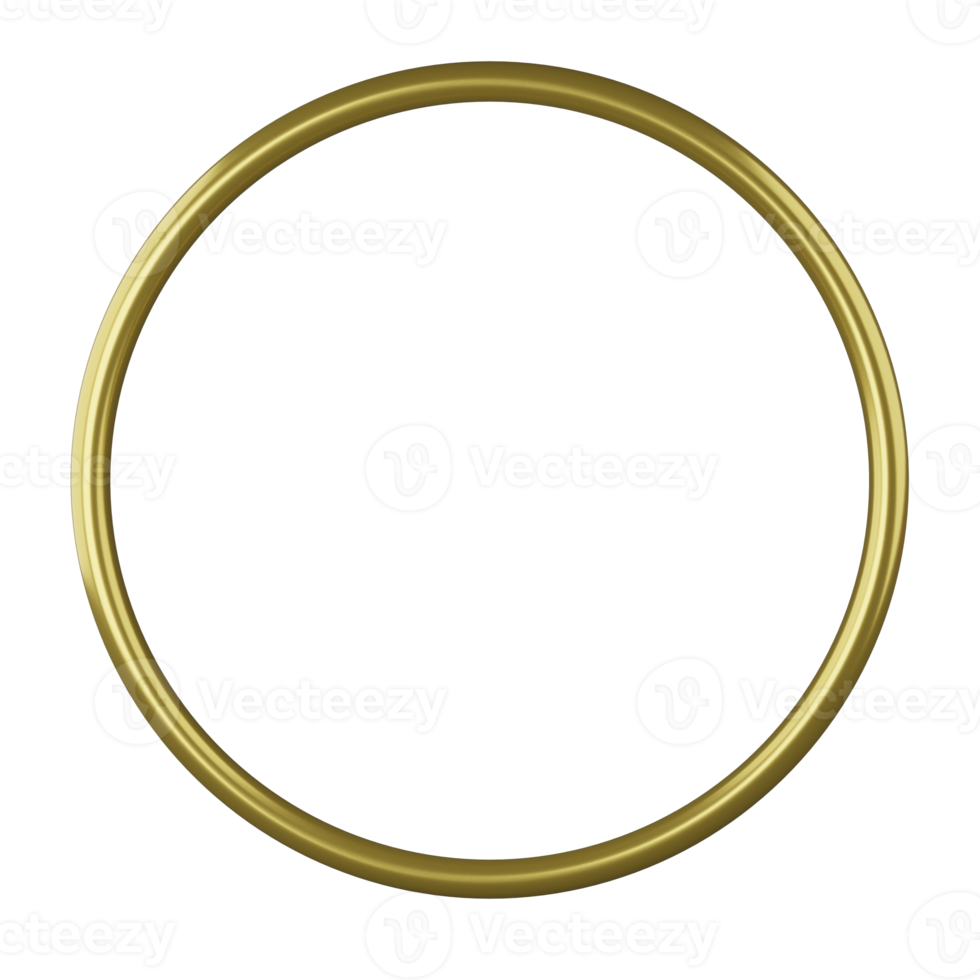 3d geven gouden lijn cirkel prop geïsoleerd Aan transparant achtergrond png