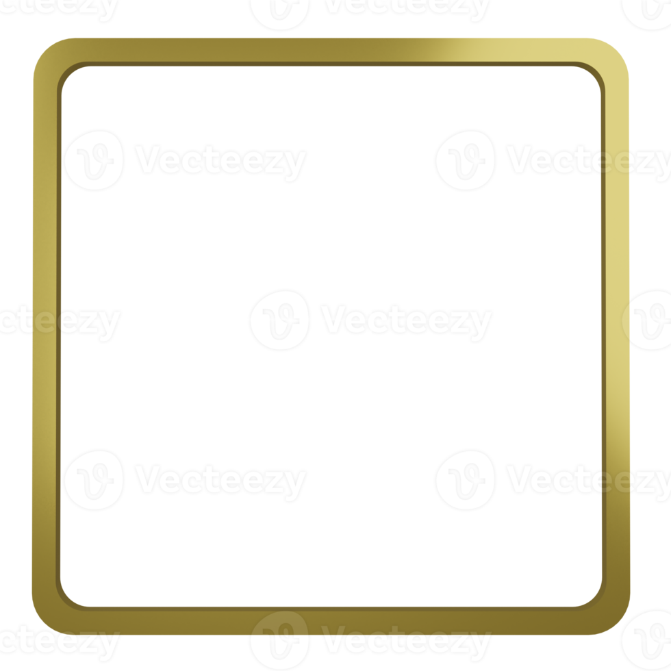 3d framställa gyllene linje fyrkant stötta isolerat på transparent bakgrund png