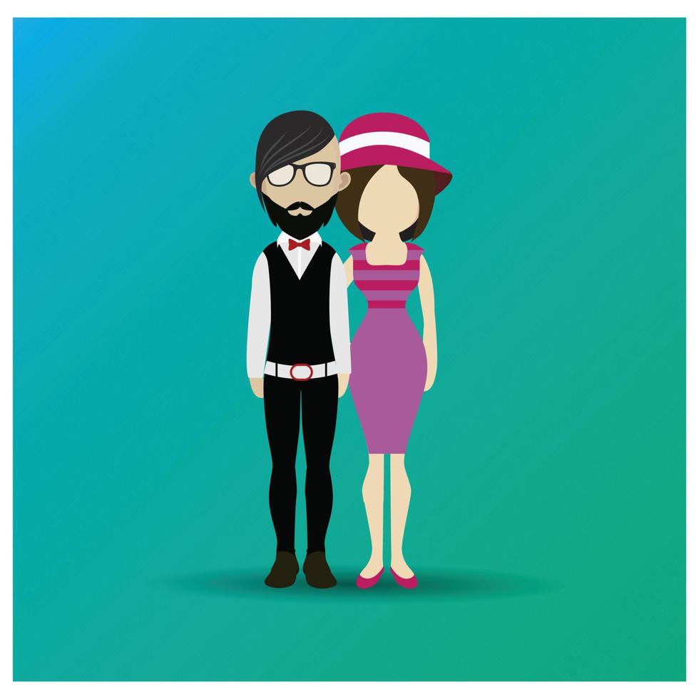 Couple design card vector