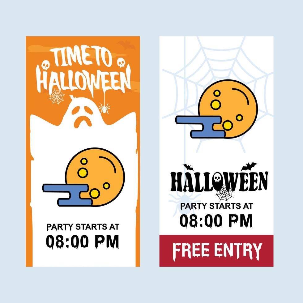 Happy Halloween invitation design with moon vector