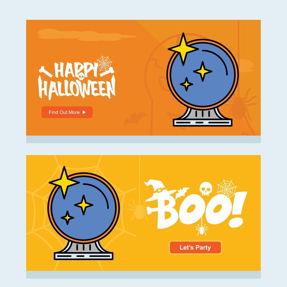 Happy Halloween invitation design with mirror vector