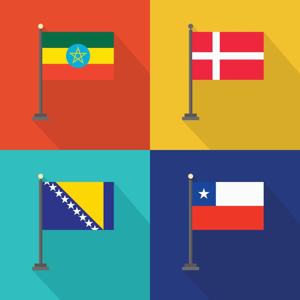 World country flags design vector