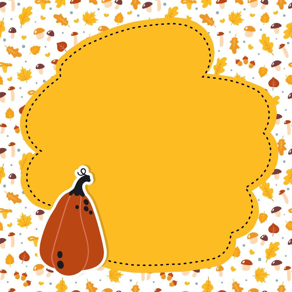 Autumn template with space for text. Vector illustration for advertising banners and posters. Cute cartoon style