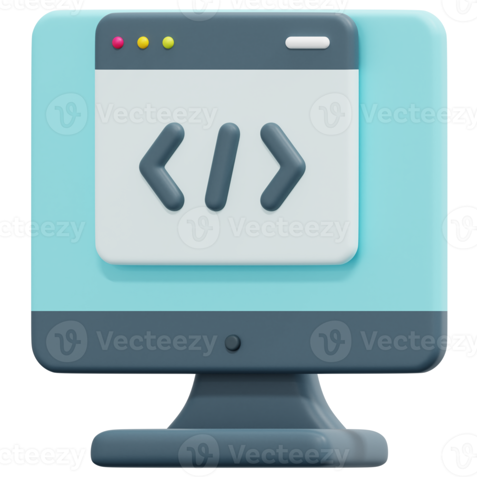 coding 3d render icon illustration png