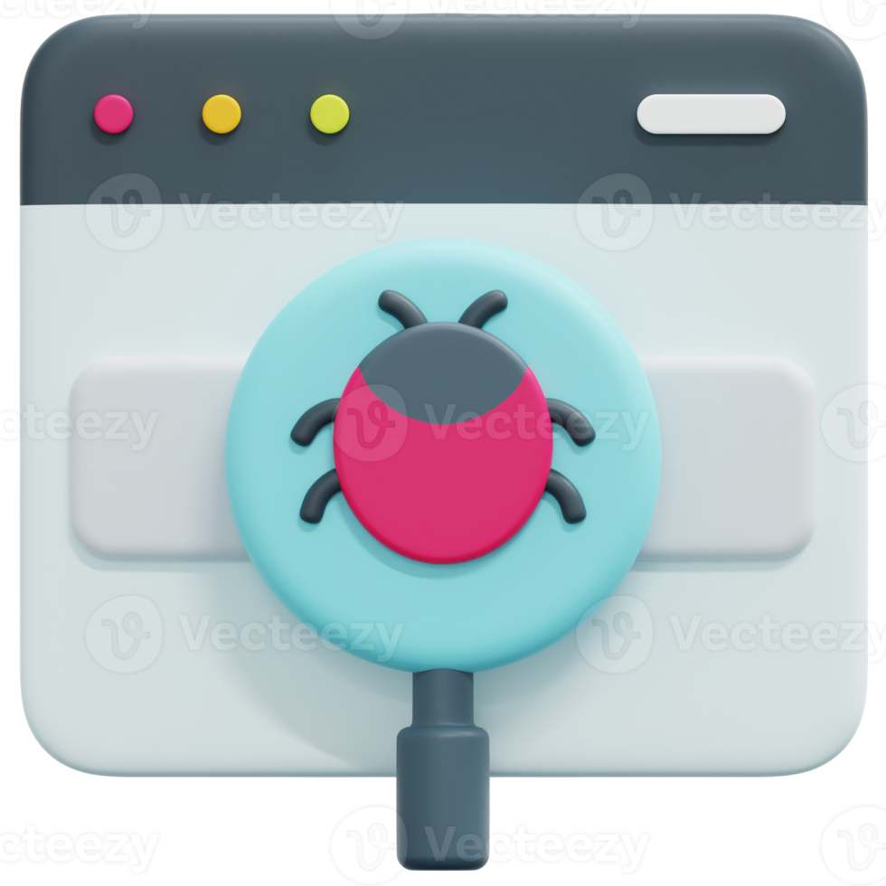 bug 3d render icon illustration png