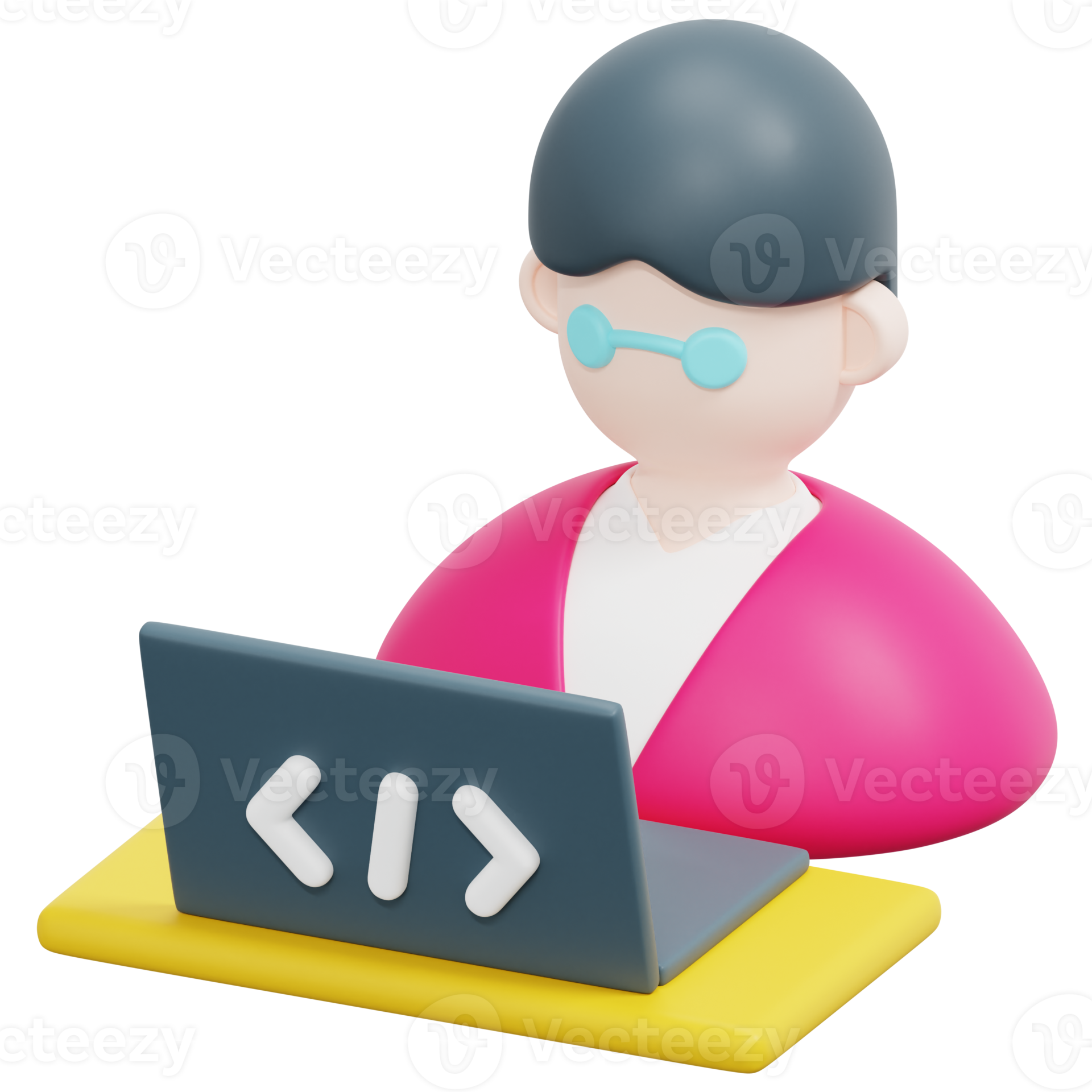 developer 3d render icon illustration 13368273 PNG