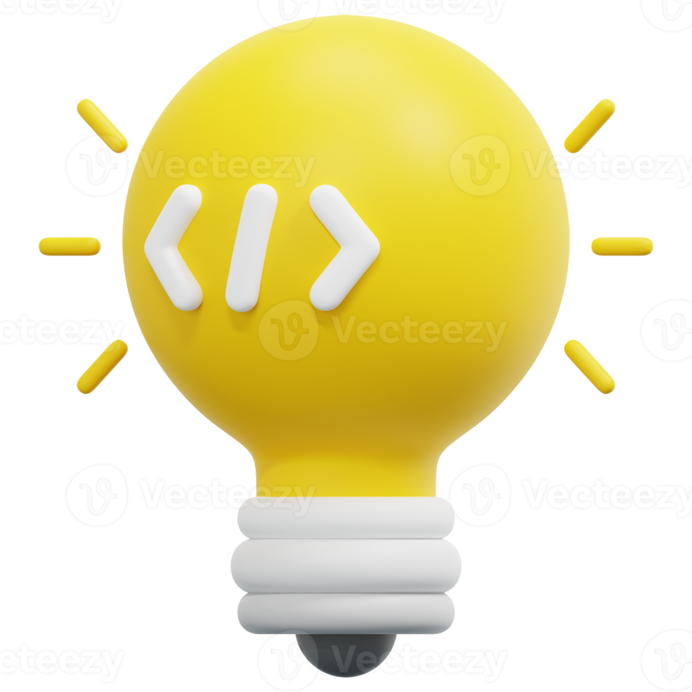 idea 3d render icon illustration png