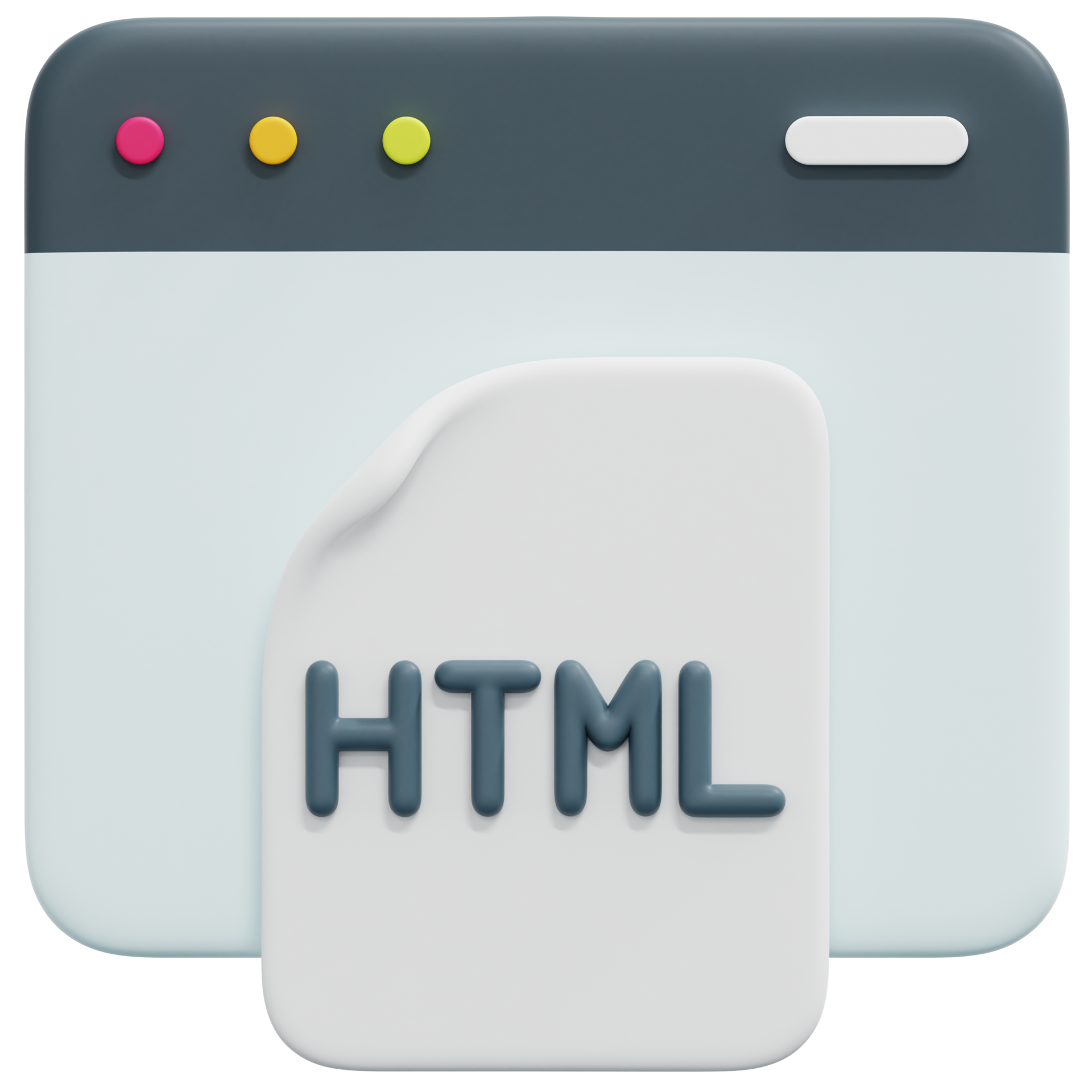 html 3d render icon illustration 13368291 PNG