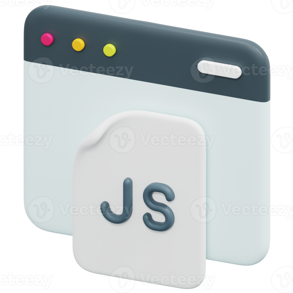 ilustração de ícone de renderização 3d de javascript png