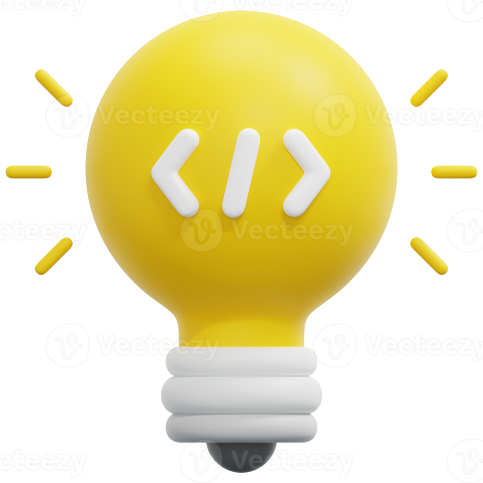 idea 3d render icon illustration png