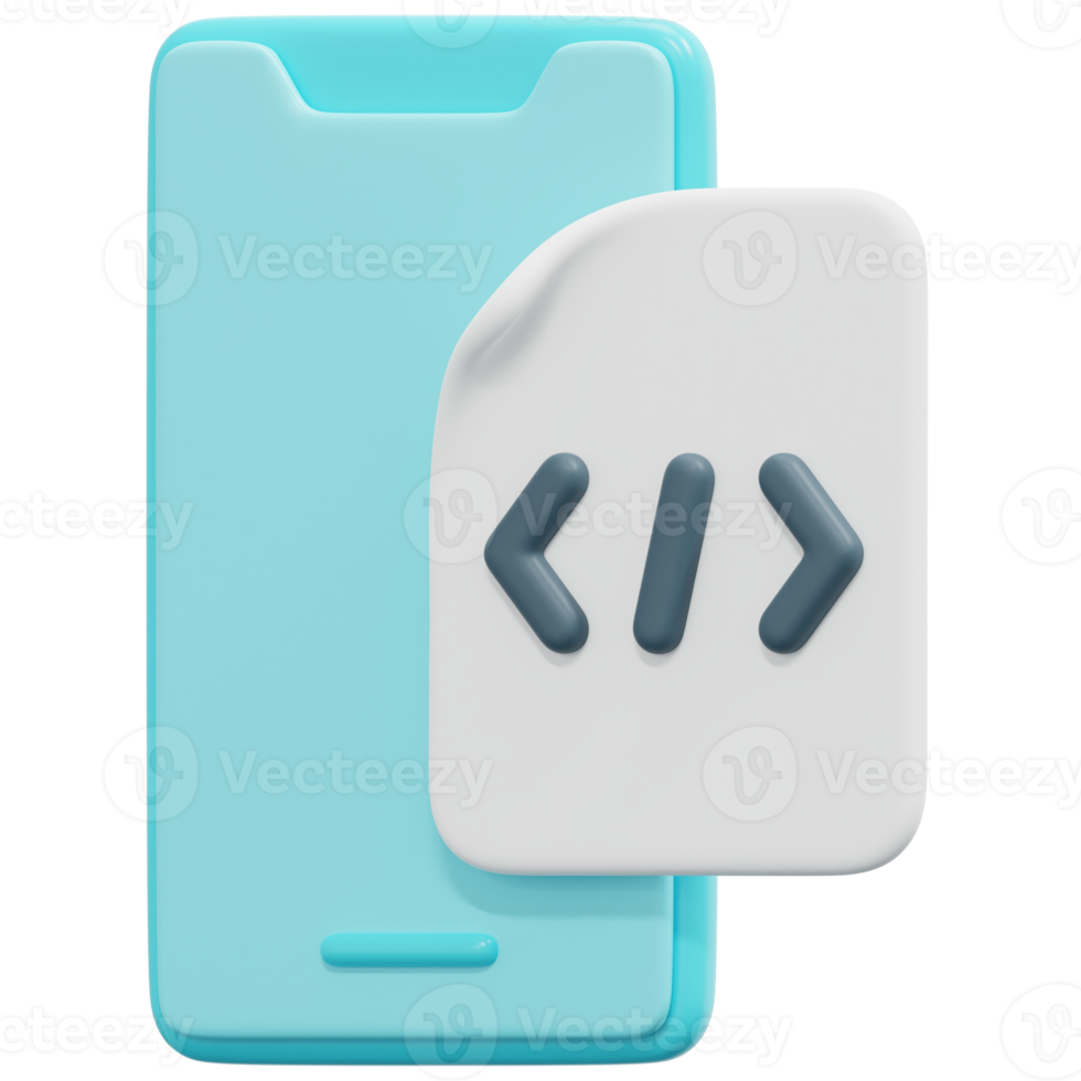 mobile 3d render icon illustration png