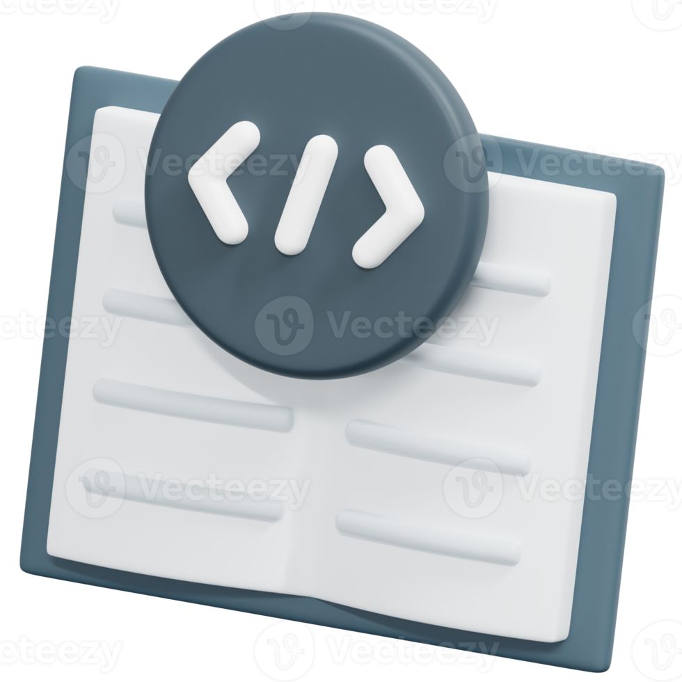 coding book 3d render icon illustration png