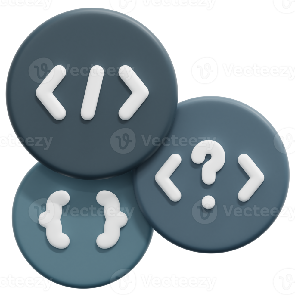 coding language 3d render icon illustration png