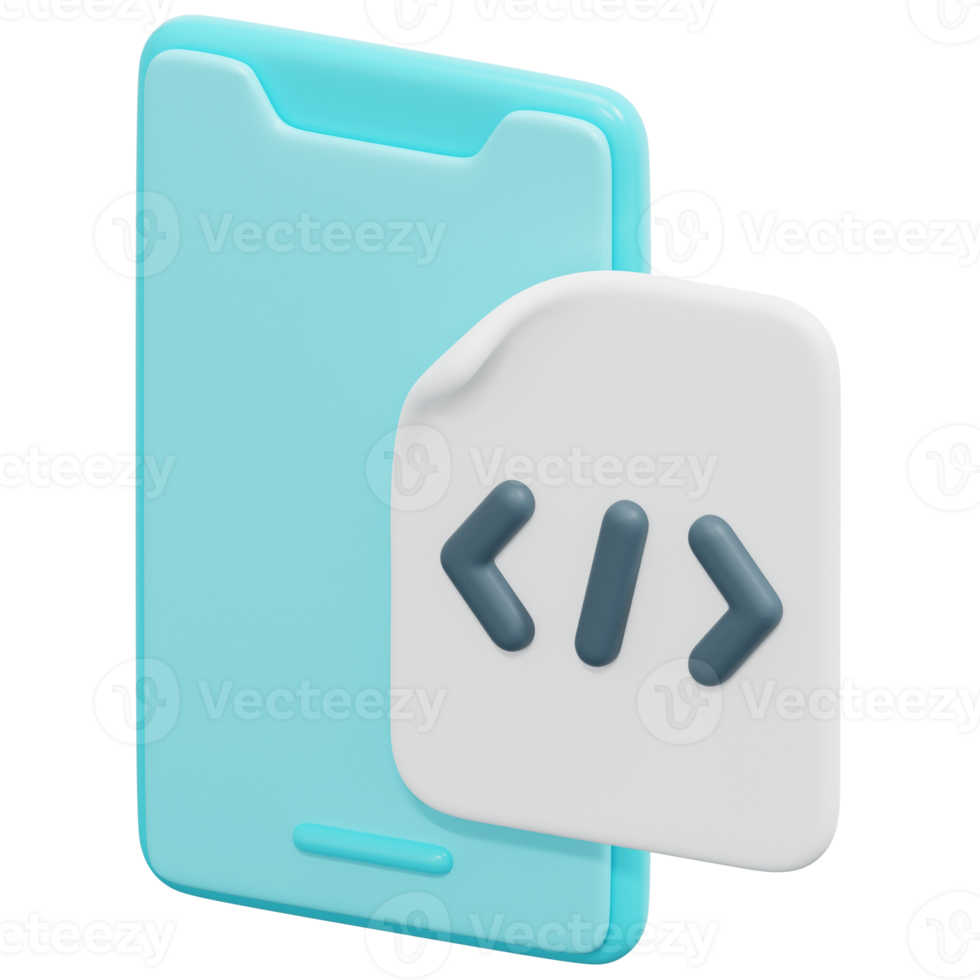 mobile 3d render icon illustration png