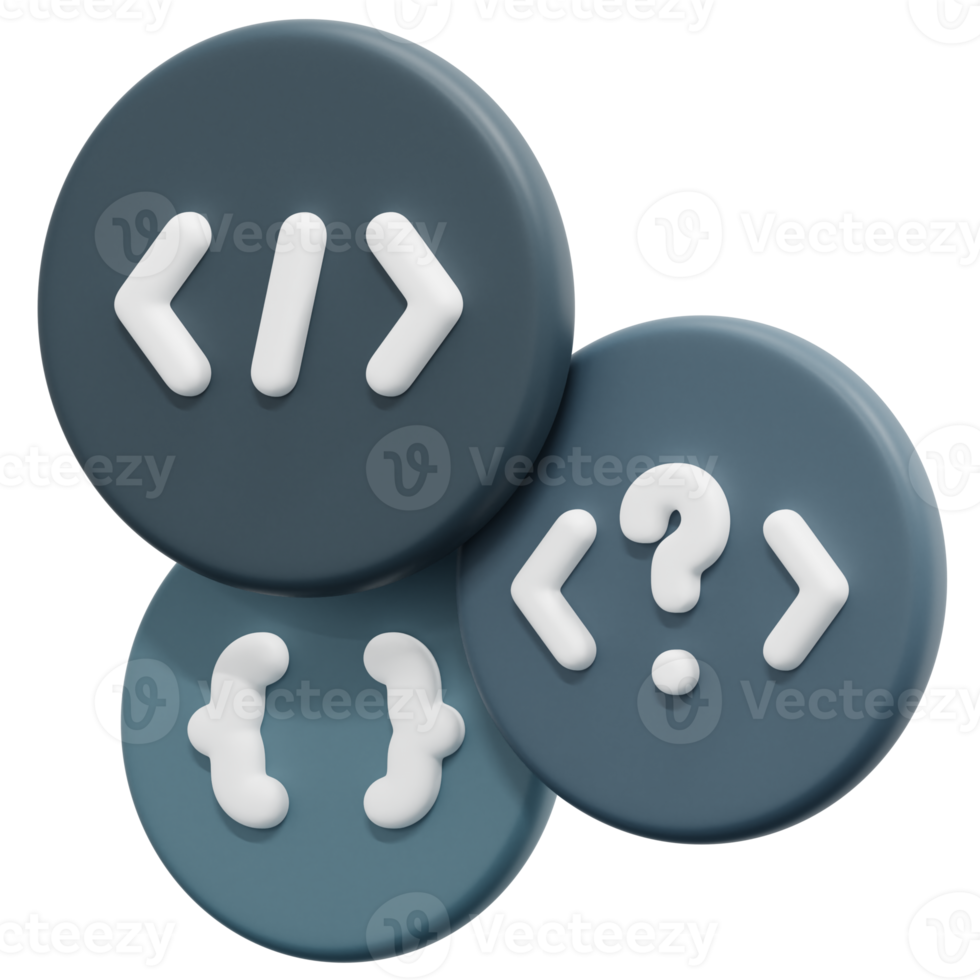 coding language 3d render icon illustration png
