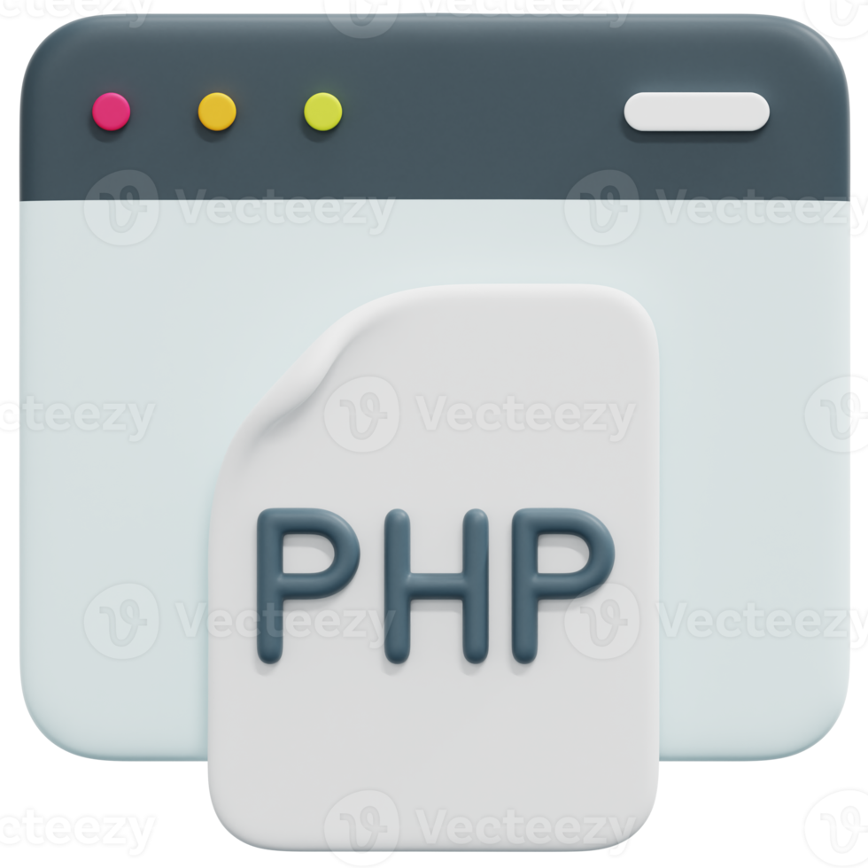 php 3d render icon illustration png