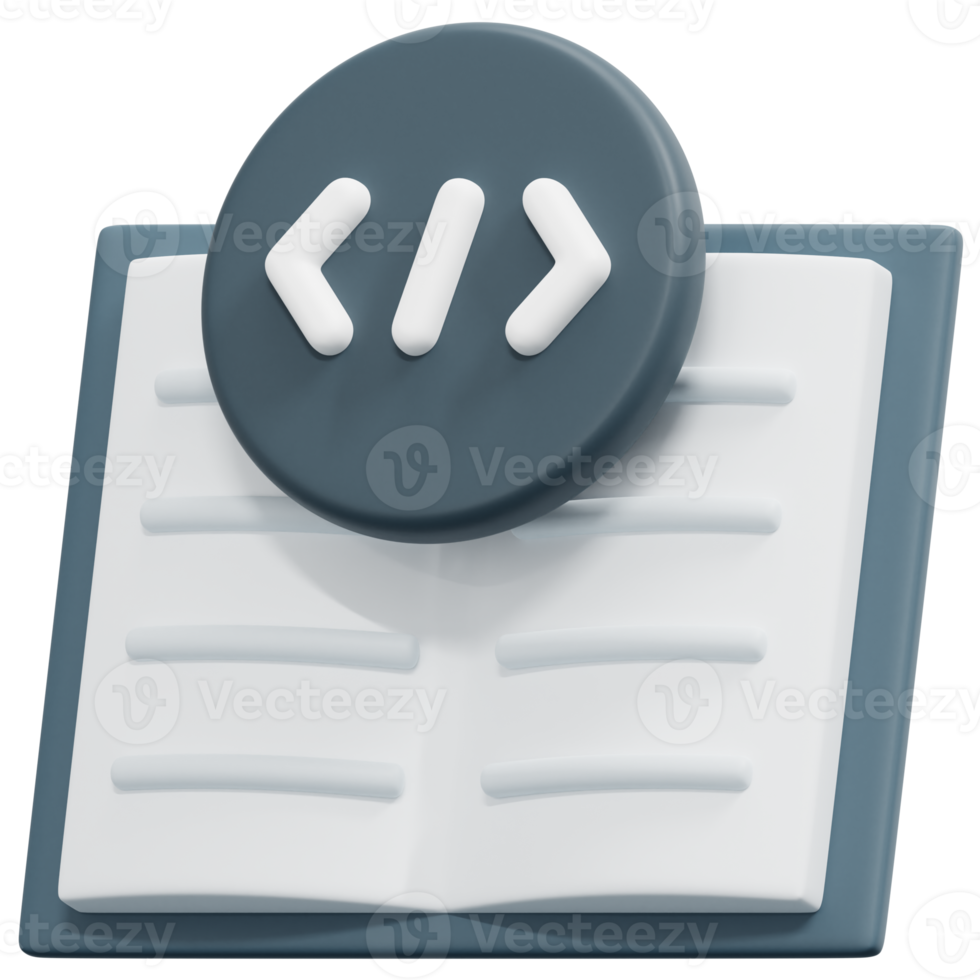 coding book 3d render icon illustration png