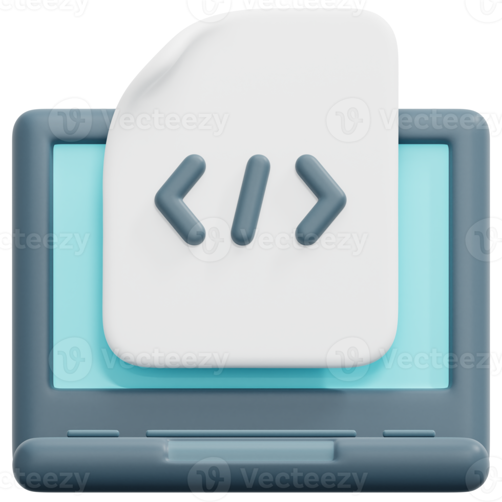 programming 3d render icon illustration png