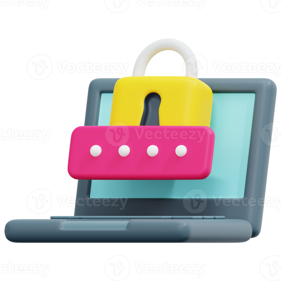 security 3d render icon illustration png