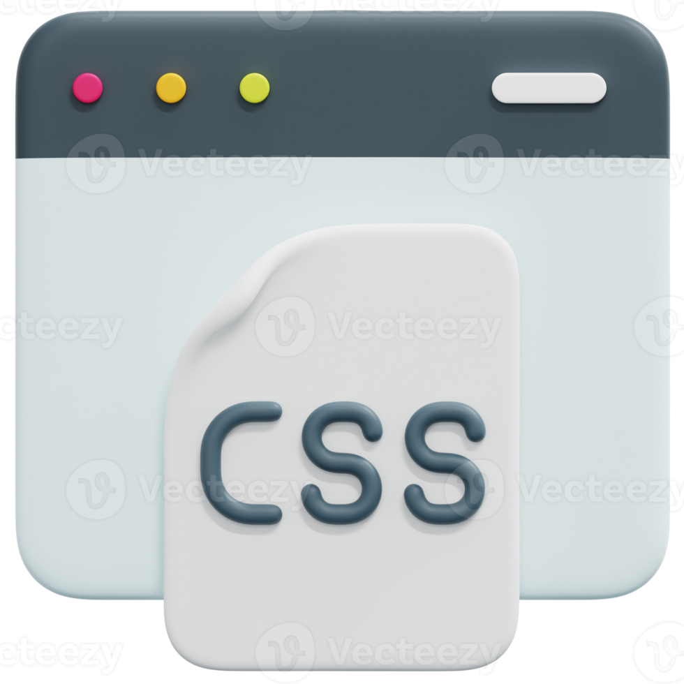 ilustración de icono de renderizado 3d css png