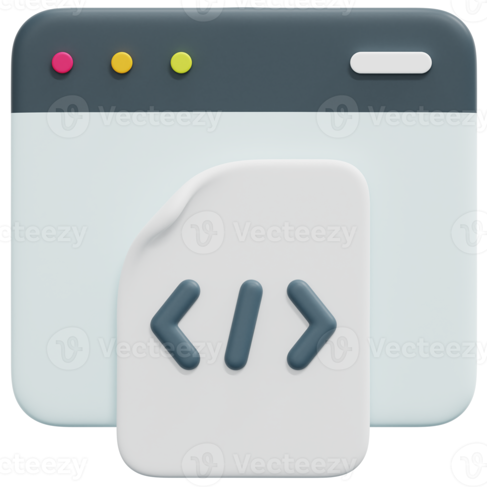 web 3d render icon illustration png