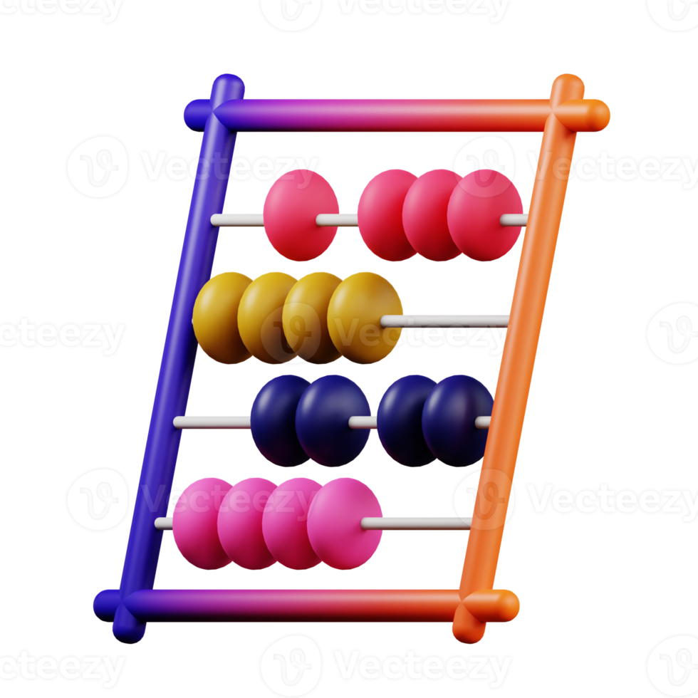 3d illustration of abacus school education icon png