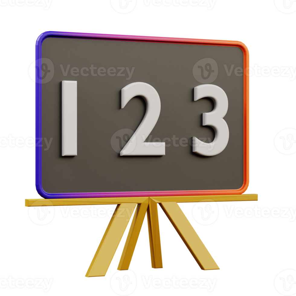 3d illustration of blackboard classroom school education icon png