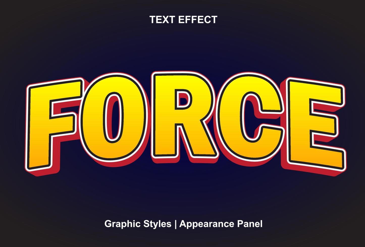 force text effect with yellow color and can be edited. vector